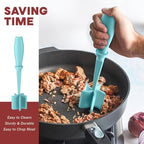Meat Chopper, Upgrade Hamburger Smasher, Premium Heat Resistant Meat Masher for Ground Beef, Ground Turkey and More, Non Stick Mix Grinder-Aqua