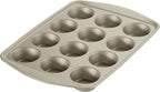 Rachael Ray Nonstick Bakeware Set without Grips includes Nonstick Baking Pan with Lid and Muffin Pan / Cupcake Pan - 3 Piece, Silver
