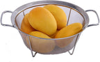 AJIODA Stainless Steel Mesh Colander Strainer Basket, 3 Quart Fine Mesh Net Colander with Heavy Duty Handles & Wide Rim & Resting Feet for Strain, Drain, Rinse, Fry, Steam or Cook Vegetables & Pasta