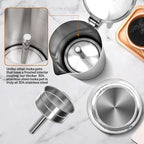 No Coating 6 Cup Thickened 304 Stainless Steel Moka Pot Stovetop Espresso Maker Italian Coffee Machine 300ml 10.1oz Suitable for Gas Induction Stovetop Greca Coffee Maker Percolator