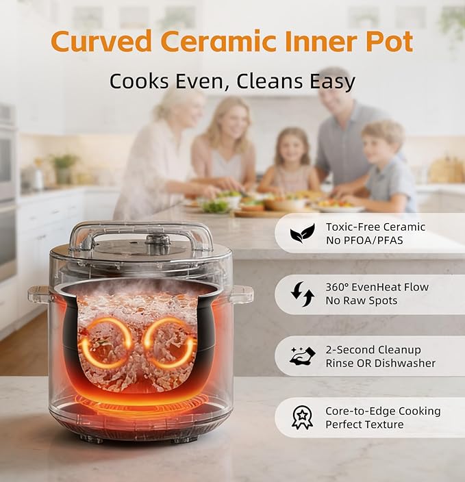 Fullwill Dual-Pot Electric Pressure Cooker,12-in-1 Multi Cooker with 6QT Stainless Steel & 5QT Ceramic Pot,Olla de Presion for Pressure,Rice,Meat Stew,Yogurt Maker