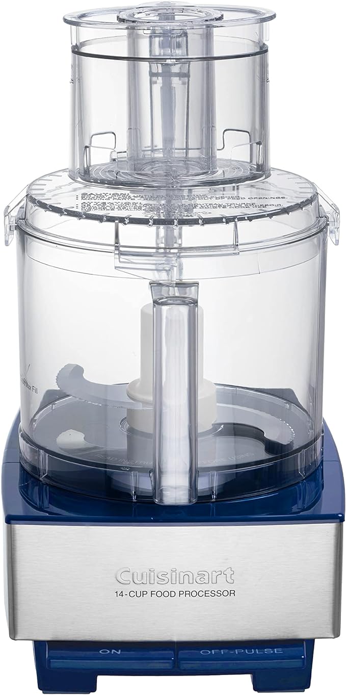 Cuisinart Food Processor 14-Cup Vegetable Chopper for Mincing, Dicing, Shredding, Puree & Kneading Dough, Navy Stainless Steel, DFP-14BCNYCB