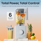 Chefman Obliterator 48 oz Countertop Blender for Smoothies, 1380W Motor to Crush Ice, Nuts, and Frozen Fruit with Stainless Steel Blade, Auto Blend Function, Includes 20 oz Travel Jar