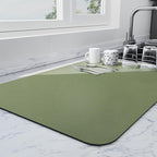Ecotrim - Dish Drying Mat for Kitchen Counter | Coffee Bar Mat for Countertops | Heat Resistant Drainer Mat with Non-slip Rubber Backed | Hide Stain Kitchen Absorbent Draining Mat | Green 18"x24"