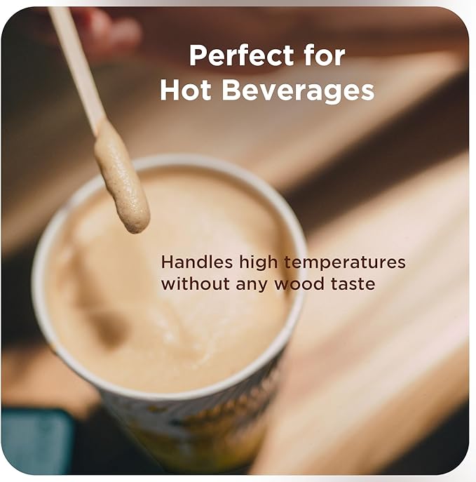 Makerstep Birch Wood Coffee Stirrers, 7 Inch Coffee Stir Sticks (1000 Pack) Eco-friendly, Sturdy Wooden Sticks. Splinter Free, Round End. Great For Your Coffee Nook