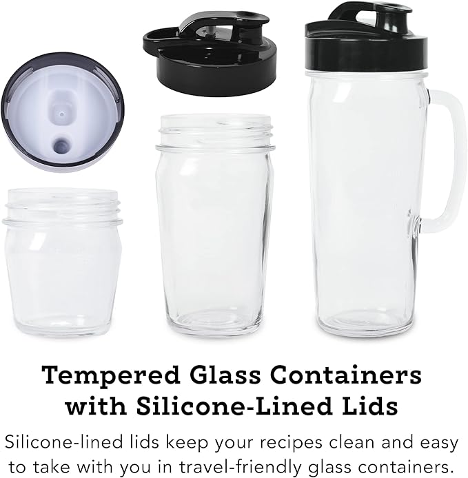 Tribest PBG-5050-A Portable Blender for Shakes and Smoothies with Glass Blender Cups, Chrome
