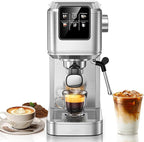 KEENSTAR 20Bar Espresso Machine with Hot & Rapid Cold Brew, Stainless Steel Coffee Makers, Espresso Maker with Milk Frother Steam Wand, Touch Screen with Water Tank for Latte, Cappuccino, Gift