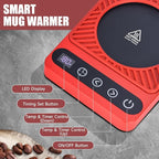 Mug Warmer - Electric Coffee Mug Warmer with Timer,Coffee Cup Warmer for Desk Auto Shut Off,Smart 6-Temperature Control, Coffee Accessories for Coffee Lovers Red