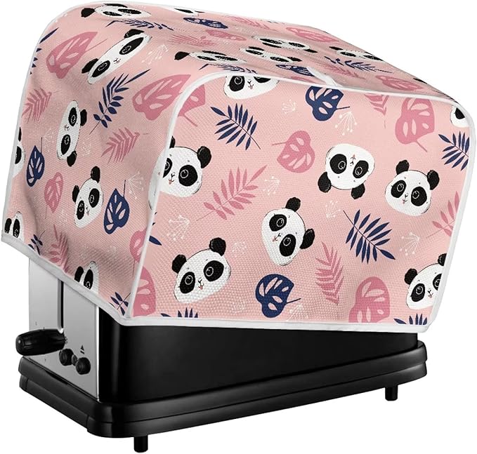 JEOCODY Pink Panda Print Toaster Cover - 2 Slice, Dust and Fingerprint Free, Machine Washable