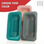 Collapsible Colander, Over the Sink Colander Strainer Basket 8x14-19 inch Size, Extendable Strainers and Colanders