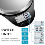 Food Scale, NUTRI FIT Digital Kitchen Scale Weight Grams and Ounces for Weight Loss, Accurate Cooking Baking Scale LCD Display Max 11lb 1g Increment with Wide Stainless Steel Platfrom, Black