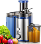 Juicer Machine, 800W Centrifugal Juicer Extractor with Wide Mouth 3” Feed Chute for Fruit Vegetable, Easy to Clean, Stainless Steel, BPA-free (Blue)
