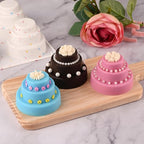 Sakolla 2 Pack 3 Tier Mini Cake Molds, 6 Cavity Silicone Cake Molds for Baking Cake Pop, Cakesicle, Brownie and Mousse (Confetti)