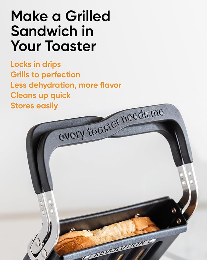 Revolution Toastie Press (Works With All Toasters) Conveniently Toast Delicious Grilled Cheeses, Quesadillas, and Paninis in Your Toaster