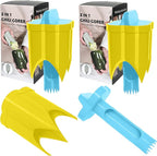 Pepper Corer, 2 in 1 Red Bell Pepper Seed Corer Remover Tool, Fruit & Vegetable Corers Quick Cave Tools for Jalapeno Cutter Deseeder, Blue Yellow, 2 PCS