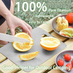100% Pure Titanium Cutting Board Set of 3, Food-Grade Titanium Cutting Boards for Kitchen Dishwasher Safe, Double-Sided Metal Charcuterie Chopping Board Mat for Meat, Cheese & Fruit (M+L+XL)