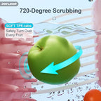 JOYMOOP Fruit Cleaner Spinner JOYLOOP, Large Fruit Washer Spinner with Brush, Fruit Cleaning with Fruit Washing Bowl, Fruit and Salad Cleaner with Fruit Spinner Bowl,Fruit and Vegetable Scrubber