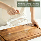 Kikcoin Acacia Wood Cutting Boards for Kitchen, Wooden Cutting Board, Chopping Board with Built-In Compartments and Juice Groove, Solid Charcuterie Board Serving Tray Wood Butcher Block, 17" x 11.8"