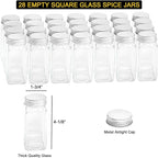 SpaceAid Spice Rack Organizer with 24 Spice Jars, 386 Spice Labels, Chalk Marker and Funnel Set for Cabinet, Countertop, Pantry, Cupboard or Door & Wall Mount -24 Jars, 11.8" W × 10.8" H, Black