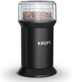 KRUPS Electric Blade Coffee Grinder 1.6 Oz, Adjustable Coarse to Fine for the Perfect Espresso, Grind Coffee Beans, Spices & Herbs, Removable Dishwasher Safe Bowl, Black