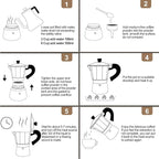 Aluminum 3 Cup 150ml Moka Pot Express Coffee Maker Stovetop Espresso Colorful Coffeemaker Italian Classic Style Brewing Greca Cafe Mocha Machine for Cafeteras Lover Camping Travel and Home Use 5oz