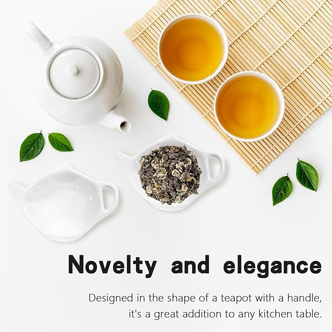 2 Pack Porcelain Tea Bag Coasters,Tea Bag Holder for Used,Classic Teaspoon Rest Pad Heat-Resistant Coasters Cute Dish Saucer Teabag Caddy Holder Set for Organizing Tea Time (2)