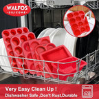 Walfos Silicone Texas Muffin Pan Set- 6 Cup Jumbo Silicone Cupcake Pan, Non-Stick, Just PoP Out! Perfect for Egg Muffin, Big Cupcake - BPA Free and Dishwasher Safe, Set of 2