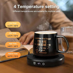 Coffee Mug Warmer & You are Awesome Mug Set, Electric Cup Warmer with Auto Shut Off, 4 Temperature Setting Smart Beverage Warmer, 8-Hours Auto Shut Off (Black Awesome Mug)