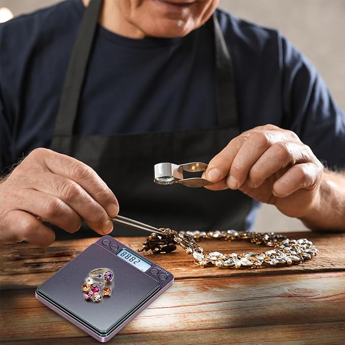 Fuzion Digital Scale .01 Gram Accuracy, 500g Mini Food Scales for Small Jewelry, Gold, Herb, Spice - Weight Gram and Oz