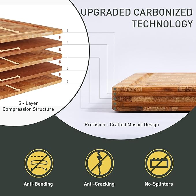 Bamboo Cutting Boards Non Toxic Wood Wooden Cutting Board for Kitchen Non Slip Christmas Xmas Birthday Law Step Stepmom Stepmother Have Everything Good Unique Useful Present