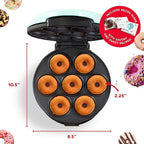 Mini Donut Maker,Electric Mini Doughnut Maker Machine, Makes 7 Mini Donutss, Non-Stick Mini Donut Machine, Easy Clean Doughnuts Maker Kit red (Red)