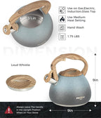 POLIVIAR Tea Kettle, 2.7 Quart Stovetop Tea Kettle, Audible Whistling Teapot with Crackle Finish, Food Grade Stainless Steel for Anti-Rust, Anti Hot Handle, Suitable for All Heat Sources (JX2023-LYL)