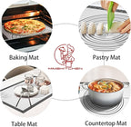 Silicone Baking Mat, Non Stick Silicone Pastry Mat for Dough Rolling, Fondant Mat, Pie Crust Pizza, Macaron,Cookie Sheet, Reusable Baking Supplier Tools White Gray 32X24INCH
