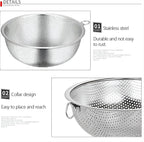 GREATLINK Food Pasta Colanders and Strainers for Kitchen Stainless Steel Collander, Kitchen Mesh Colander Large Metal Strainer for Pasta, Spaghetti, Berry, Veggies, Fruits, Noodles, Rice,Salads