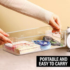 Clear Plastic Storage Bins, Pantry Organizers and Storage, Kitchen Organization and Storage Containers Bins for Organizing, Fridge, Freezer, Bathroom, Pantries, Medicine Cabinet Organizer Bin