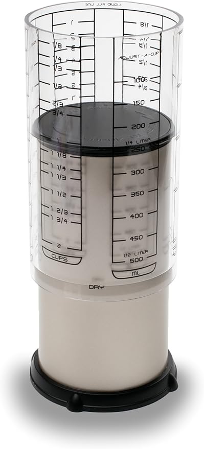 KitchenArt Professional Series 2 Cup Adjust-A-Cup, Champagne Satin, Adjustable, 1/8 to 2-Cup