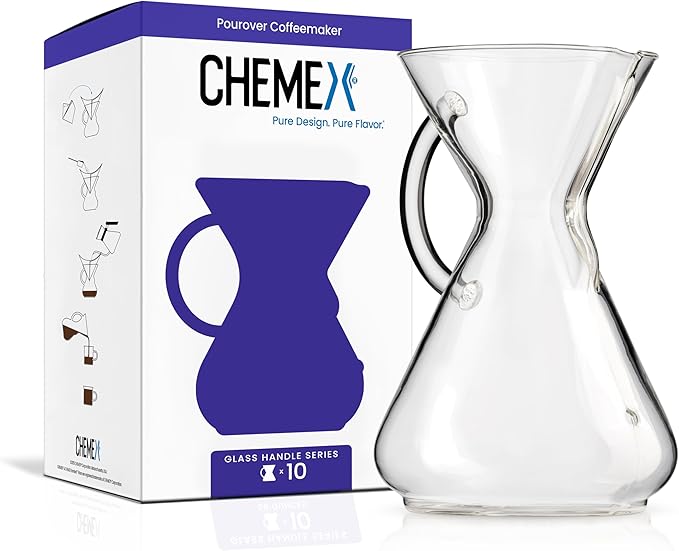 Chemex Pour-Over Glass Coffeemaker - Glass Handle Series - 10-Cup - Exclusive Packaging
