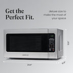 Farberware 1100W 2.2 cu ft Countertop Microwave Oven With Smart Sensor, LED Lighting, Child Lock - For Apartments and Dorms