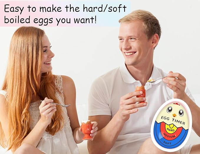 Lasubst Egg Timer for Boiling Eggs that Changes Color When Done, Tricolor