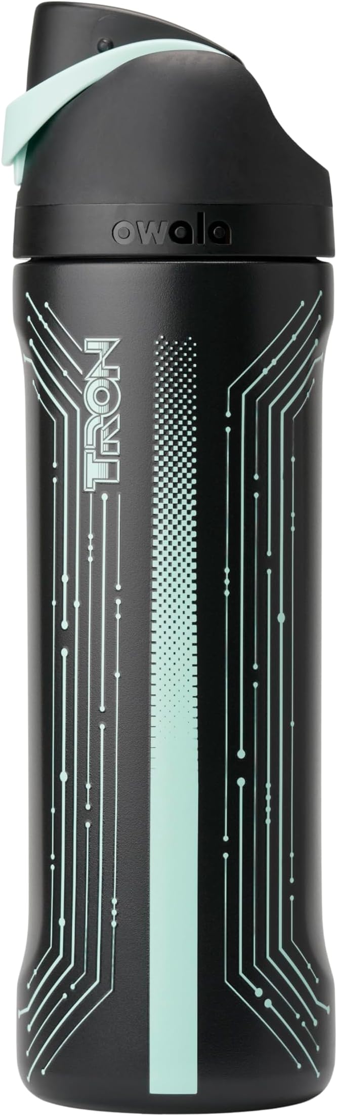 Owala TRON FreeSip Insulated Stainless Steel Glow in the Dark Water Bottle with Straw for Sports and Travel, BPA-Free, 24 oz, Black