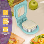 TACGEA Uncrustable Sandwich Cutter Maker – Sandwich Sealer and Cutter for Lunchbox and Breakfast, Square Shape, Light Blue