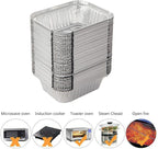 Waytiffer Aluminum Foil Pan 5.5" x 4.5" (50 Pack) Disposable Cookware with Lids/Aluminum Foil Food Containers/Meal Prep Freezer Drip Pans BBQ Potluck Holidays Silver