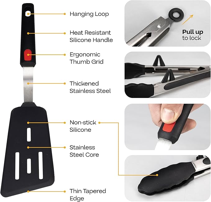Premium Electric Griddle 36" with Silicone Cooking Utensils Set - Extra Large Portable & Nonstick Electric Grill for Outdoor Use with Adjustable Heating - Smokeless Indoor Grill by IDL Packaging