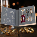 Beneno Multifunctional Wine Bottle Opener Gift Set - Wing Corkscrew, Foil Cutter, Vacuum Stopper & Aerator Pourer, Perfect for Wine Lovers Man Woman, Purple Set