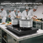 Sunvivi Portable Induction Cooktop: 2 Burners in 1, Commercial-Grade Electric Countertop Stove with LED Touchscreen, 8 Power Levels & Precise Temp Control (176°F-518°F), Independent Timer, Black