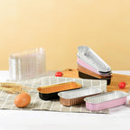 Findful Mini Loaf Baking Pans with Lids and Spoons (50 Pack, 6.8oz) Rectangle Aluminum Foil Baking Pans Tins Containers - Cupcake Containers Wrappers Cheesecake Creme Brulee Ramekins