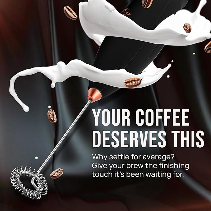 Zulay Kitchen Executive Series Luxury Gift Milk Frother with 4 Duracell Batteries – Handheld Electric Foam Maker for Coffee, Lattes & Hot Chocolate – Deluxe Finish, Ultimate Gift for Coffee Lovers