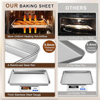 Baking Sheet Set of 2, Commercial Grade Stainless Steel Cookie Sheets for Baking, 17.5''x13'' / 15.7''x12'', Thicker and Firmer Baking Pans Set, Rust & Warp Resistant & Nonstick, Nontoxic & Heavy Duty