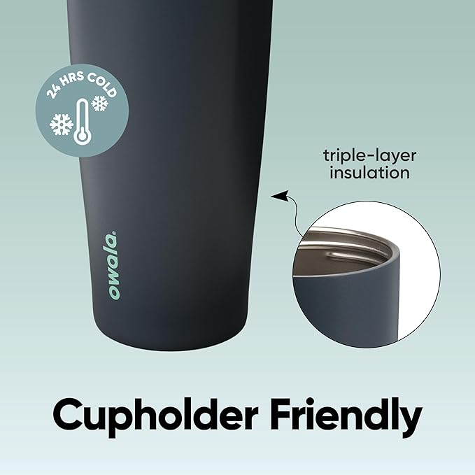 Owala FreeSip Sway Insulated Stainless Steel Water Bottle with Two-Way Spout, Built-In Straw and Bucket Handle, Made for Travel, School, and Sports, 40oz, BPA Free, Leak Proof, Foggy Tide