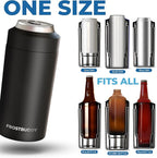 Frost Buddy Universal Buddy Can Cooler - Fits All - For Regular 12 & 16 oz or Slim-Size Bottles - Insulated Double-Walled Stainless Steel